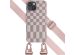 Selencia Silikonhülle design mit abnehmbarem Band für das iPhone 15 - Irregular Check Sand Pink