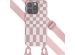 Selencia Silikonhülle design mit abnehmbarem Band für das iPhone 15 Pro - Irregular Check Sand Pink