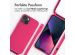 iMoshion Silikonhülle mit Band für das iPhone 14 - Rosa fluoreszierend