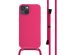 iMoshion Silikonhülle mit Band für das iPhone 14 - Rosa fluoreszierend
