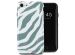 Selencia Vivid Back Cover für das iPhone SE (2022 / 2020) / 8 / 7 / 6(s) - Colorful Zebra Pine Blue
