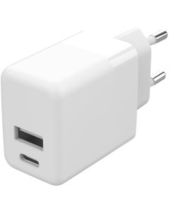 iMoshion Wandladegerät - Ladegerät - USB-C- und USB-Anschluss - Power Delivery - 20 Watt - Weiß