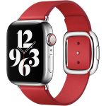 Apple Leather Band Modern Buckle für die Apple Watch Series 1-9 / SE - 38/40/41 mm - Große M - Scarlet Red