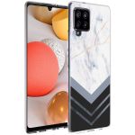 iMoshion Design Hülle Samsung Galaxy A42 - Marmor - Weiß / Schwarz