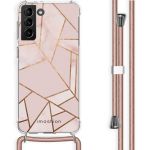 iMoshion Design Hülle mit Band für das Samsung Galaxy S21 Plus - Pink Graphic