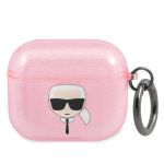 Karl Lagerfeld Karl's Head Silicone Glitter Case für das Apple AirPods 3 (2021) - Rosa