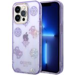 Guess Peony Glitter Back Cover für das iPhone 14 Pro Max - Violett