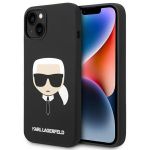 Karl Lagerfeld Karl's Head Liquid Silikonhülle MagSafe iPhone für das 14 - Schwarz