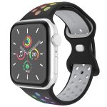 iMoshion Sportarmband⁺ für die Apple Watch Series 1-9 / SE / Ultra (2) - 42/44/45/49 mm - Größe M/L - Black Rainbow