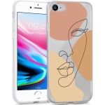 iMoshion Design Hülle für das iPhone SE (2022 / 2020) / 8 / 7 - Line Art Color Face