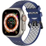 iMoshion Silikonsportarmband Buckle für das Apple Watch Series 1-9 / SE / Ultra (2) - 42/44/45/49 mm - Dunkelblau / Weiß