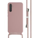 iMoshion Silikonhülle mit Band für das Samsung Galaxy A34 (5G) - Sand Pink