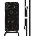 iMoshion Silikonhülle design mit Band für das Samsung Galaxy A14 (5G/4G) - Sky Black