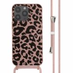 iMoshion Silikonhülle design mit Band für das iPhone 14 Pro Max - Animal Pink