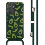 iMoshion Silikonhülle design mit Band für das Samsung Galaxy S21 Ultra - Avocado Green