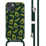 iMoshion Silikonhülle design mit Band für das iPhone 13 - Avocado Green