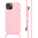 iMoshion Silikonhülle design mit Band für das iPhone 13 - Retro Pink
