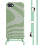 iMoshion Silikonhülle design mit Band für das iPhone SE (2022 / 2020) / 8 / 7 - Retro Green