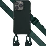 Selencia Silikonhülle mit abnehmbarem Band für das iPhone 13 - Dunkelgrün