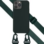 Selencia Silikonhülle mit abnehmbarem Band für das iPhone 13 Pro Max - Dunkelgrün