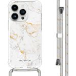 iMoshion Design Hülle mit Band für das iPhone 14 Pro - White Marble
