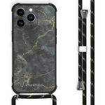 iMoshion Design Hülle mit Band für das iPhone 13 Pro - Black Marble