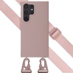 Selencia Silikonhülle mit abnehmbarem Band für das Samsung Galaxy S24 Ultra - Sand Pink