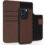 Accezz Premium Leather 2 in 1 Wallet Bookcase für das iPhone 15 Pro - Braun