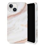 Selencia Aurora Fashion Back Case für das iPhone 15 - Strapazierfähige Hülle - 100% recycelt - Weißer Marmor