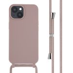 iMoshion Silikonhülle mit Band für das iPhone 15 - Sand Pink