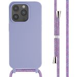 iMoshion Silikonhülle mit Band für das iPhone 15 Pro - Violett