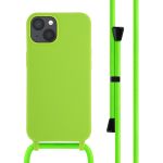 iMoshion Silikonhülle mit Band für das iPhone 13 - Grün fluoreszierend