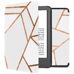 iMoshion Design Slim Hard Case Sleepcover Klapphülle für das Amazon Kindle (2022) 11th gen - White Graphic