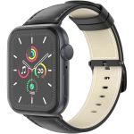 iMoshion Klassisches Lederarmband für die Apple Watch Series 1-9 / SE / Ultra (2) - 42/44/45/49 mm – Schwarz