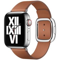 Apple Leather Band Modern Buckle für die Apple Watch Series 1-9 / SE - 38/40/41 mm - Größe L - Saddle Brown