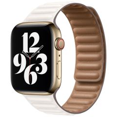 Apple Leather Link für die Apple Watch Series 1-9 / SE - 38/40/41 mm - Große S/M - Chalk