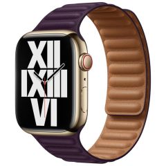 Apple Leather Link für die Apple Watch Series 1-9 / SE - 38/40/41mm - Große M/L - Dark Cherry