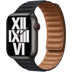 Apple Leather Link für die Apple Watch Series 1-9 / SE / Ultra (2) - 42/44/45/49mm - Große S/M - Midnight