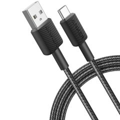 Anker 322 USB-A zu USB-C kabel - Geflochtenes Nylon - 1,8 meter - Schwarz