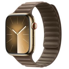 Apple Leather Link für die Apple Watch Series 1-9 / SE / Ultra (2) - 42/44/45/49 mm - Große S/M - Taupe
