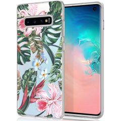 iMoshion Design Hülle Samsung Galaxy S10 - Dschungel - Grün / Rosa