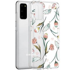iMoshion Design Hülle Samsung Galaxy S20 - Blume - Rosa / Grün