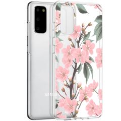 iMoshion Design Hülle Samsung Galaxy S20 - Blume - Rosa / Grün