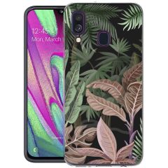 iMoshion Design Hülle Samsung Galaxy A40 - Dschungel - Grün / Rosa
