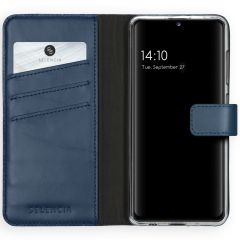 Selencia Echtleder Klapphülle für das Samsung Galaxy A41 - Blau