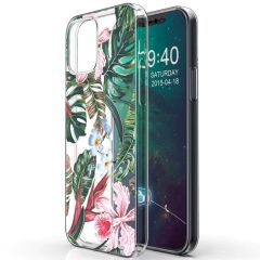 iMoshion Design Hülle iPhone 12 (Pro) - Dschungel - Grün / Rosa