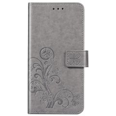 Kleeblumen Booktype Hülle Samsung Galaxy A42 - Grau