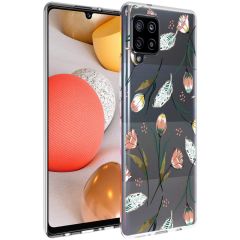 iMoshion Design Hülle Samsung Galaxy A42 - Blume - Rosa / Grün
