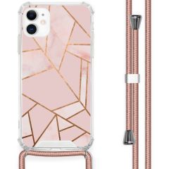 iMoshion Design Hülle mit Band iPhone 11 - Grafik-Kupfer - Rosa