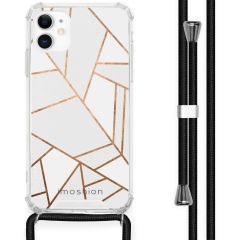 iMoshion Design Hülle mit Band iPhone 11 - Grafik-Kupfer - Weiß